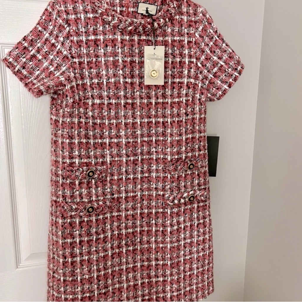 Nwt: Tuckernuck Tweed Pink And Brown Dress